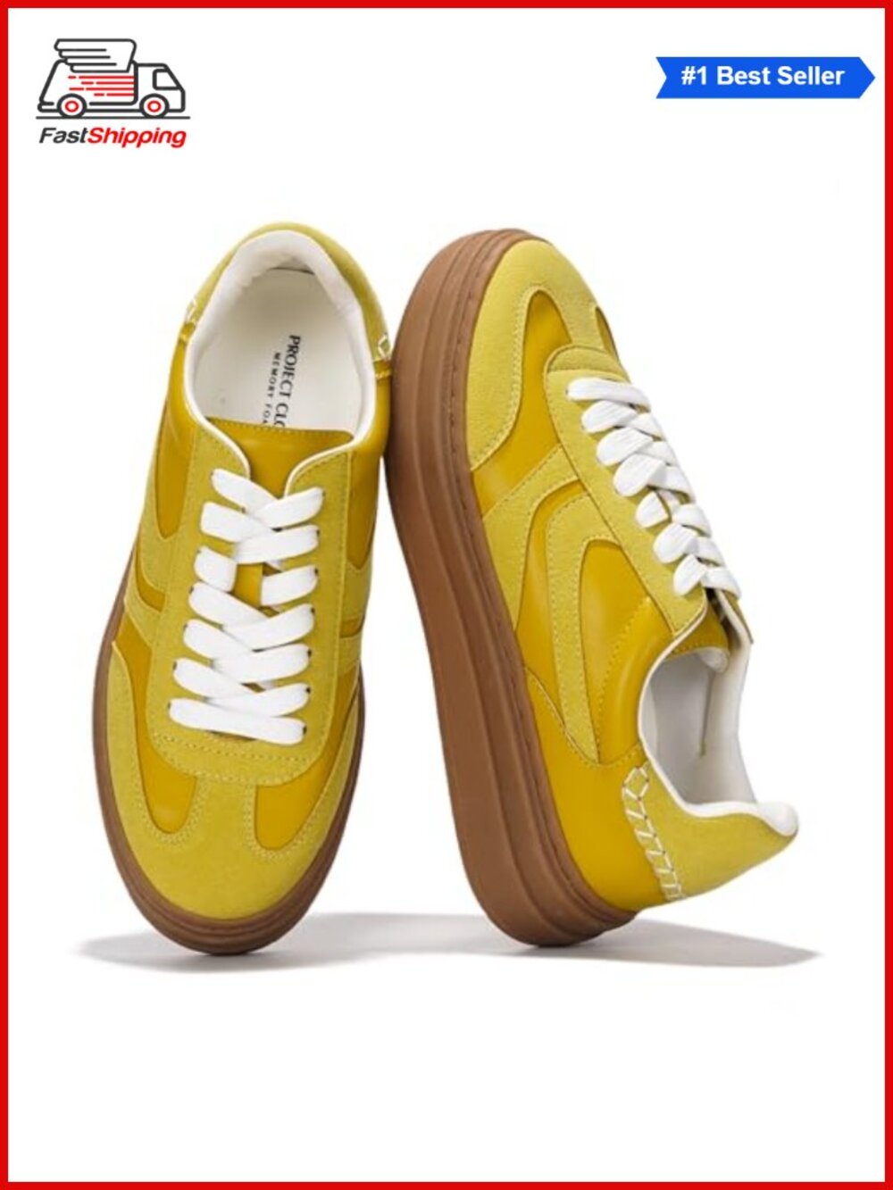 Platform Sneakers Lace-Up Memory Foam Cushioned Women's Shoes